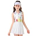 Soneven Girls Sleeveless Polo Shirts Button UP Golf Tennis T-Shirts with Collared Quick Dry Tank Tops for 4-14 Years