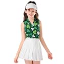 Soneven Girls Sleeveless Polo Shirts Button UP Golf Tennis T-Shirts with Collared Quick Dry Tank Tops for 4-14 Years