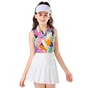 Soneven Girls Sleeveless Polo Shirts Button UP Golf Tennis T-Shirts with Collared Quick Dry Tank Tops for 4-14 Years