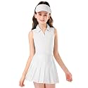 Soneven Girls Sleeveless Polo Shirts Button UP Golf Tennis T-Shirts with Collared Quick Dry Tank Tops for 4-14 Years