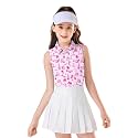 Soneven Girls Sleeveless Polo Shirts Button UP Golf Tennis T-Shirts with Collared Quick Dry Tank Tops for 4-14 Years