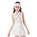 Soneven Girls Sleeveless Polo Shirts Button UP Golf Tennis T-Shirts with Collared Quick Dry Tank Tops for 4-14 Years