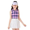 Soneven Girls Sleeveless Polo Shirts Button UP Golf Tennis T-Shirts with Collared Quick Dry Tank Tops for 4-14 Years