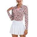 Soneven Womens Golf Shirts Moisture Wicking V Neck Long Sleeve Polo Shirts Collared Tops