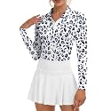 Soneven Womens Golf Shirts Moisture Wicking V Neck Long Sleeve Polo Shirts Collared Tops