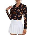 Soneven Womens Golf Shirts Moisture Wicking V Neck Long Sleeve Polo Shirts Collared Tops