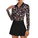 Soneven Womens Golf Shirts Moisture Wicking V Neck Long Sleeve Polo Shirts Collared Tops