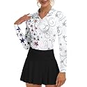 Soneven Womens Golf Shirts Moisture Wicking V Neck Long Sleeve Polo Shirts Collared Tops