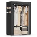 SONGMICS Portable Closet with Cover, 2 Hanging Rods and Shelves
