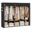 SONGMICS Portable Closet with Cover, 5 Hanging Rods and Shelves