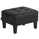SONGMICS Storage Ottoman, PVC Leather Footrest with Hidden Storage