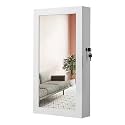 SONGMICS UJJC51WT Lockable Jewelry Cabinet Armoire with