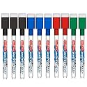 Soni Officemate Fine Tip Whiteboard Marker with Duster On Cap - Pack of 10