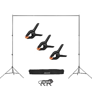 sonia background stand kit 9 ft x 9 ft portable photography support system with 3 pcs backdrop holding spring clamp 433411cm for background muslin canvas etc with carry bag