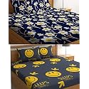 Combo Collection Pack of 2 Double Bedsheet with 4 Pillow Covers | 155 TC Soft Brushed Glace Cotton -Long Lasting &amp; Wrinkle Free Bedsheet for Double Bed (Multicolor-Zu)