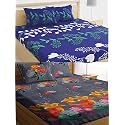 Combo Collection Pack of 2 Double Bedsheet with 4 Pillow Covers | 155 TC Soft Brushed Glace Cotton -Long Lasting &amp; Wrinkle Free Bedsheet for Double Bed (Multicolor-K)