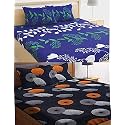 Combo Collection Pack of 2 Double Bedsheet with 4 Pillow Covers | 155 TC Soft Brushed Glace Cotton -Long Lasting & Wrinkle Free Bedsheet for Double Bed (Multicolor-B)