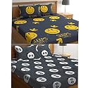 Combo Collection Pack of 2 Double Bedsheet with 4 Pillow Covers | 155 TC Soft Brushed Glace Cotton -Long Lasting &amp; Wrinkle Free Bedsheet for Double Bed (Multicolor-Y)