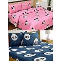 Combo Collection Pack of 2 Double Bedsheet with 4 Pillow Covers | 155 TC Soft Brushed Glace Cotton -Long Lasting &amp; Wrinkle Free Bedsheet for Double Bed (Multicolor-X)