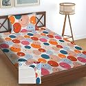 Soniasaa® Prime Collection Cotton-Mix Fitted Single Bedsheet with 1 Pillow Cover for Single Bed with All Around Elastic 238 TC Size - 72X36X6 Fit Upto 6 Inches Mattress Color White