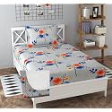 Soniasaa® Prime Collection Cotton-Mix Fitted Single Bedsheet with 1 Pillow Cover for Single Bed with All Around Elastic 238 TC Size - 72X36X6 Fit Upto 6 Inches Mattress Color Lite Blue