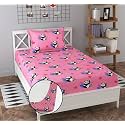Soniasaa® Prime Collection Cotton-Mix Fitted Single Bedsheet with 1 Pillow Cover for Single Bed with All Around Elastic 238 TC Size - 72X36X6 Fit Upto 6 Inches Mattress Color Pink Panda