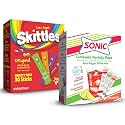 Sonic &amp; Skittles Original Singles To Go, 60 Count Variety Pack, Watertok Powdered Drink Mix, Includes Limeade, Cherry Limeade, Strawberry Limeade, Green Apple, Strawberry, Grape, Orange
