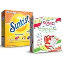 Sonic & Sunkist Soda Singles To Go, 60 Count Variety Pack, Watertok Powdered Drink Mix, Includes 6 Flavors, Limeade Cherry Limeade, Strawberry Limeade, Orange, Strawberry, Grape and Peach