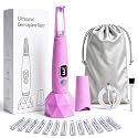 Sonic Dermaplaning Razor for Women, Face Hair Remover with 12 Refills,Pink