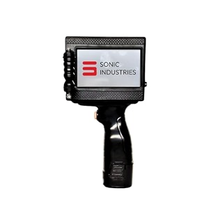 sonic industries handheld batch coding machine  portable tij inkjet printer for expiry date mrp amp barcode printing  600 dpi industrial coding machine for packaging manufacturing amp small business