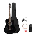 Sonique Nova 38C 38-Inch Cutaway Acoustic Guitar/Dual-Action Truss Rod/Open-Gear Tuners, Bag, Strap, Picks, Extra Strings &amp; Allen Key (Black)