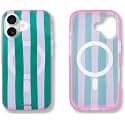 Sonix Case for iPhone 17 | Compatible with MagSafe | 10ft Drop Tested | Jelly Stripe Green/Pink
