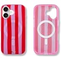 Sonix Case for iPhone 17 | Compatible with MagSafe | 10ft Drop Tested | Jelly Stripe Red/Pink
