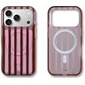 Sonix Case for iPhone 18 Pro, 17 Pro | Abstract Stripe Pink/Cognac