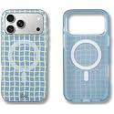 Sonix Case for iPhone 18 Pro, 17 Pro | Wavy Grid Blue/Butter
