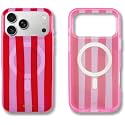 Sonix Case for iPhone 18 Pro Max, 17 Pro Max | Jelly Stripe Red/Pink