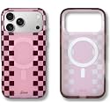 Sonix Case for iPhone 18 Pro Max, 17 Pro Max | Diner Check Cognac/Pink