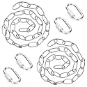 Sonku 39 Inch Industrial Light Fixture Chain, 2 Pcs Lighting Hanging Chain with 4 Pcs Connection Locks for Hanging Plants,Basket,Bird Feeder-Silver