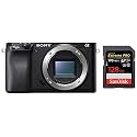 Sony Alpha ILCE 6100 24.2 MP Mirrorless Digital SLR Camera Body only (APS-C Sensor, Fast Auto Focus, Real-time Eye AF, Real-time Tracking, 4K Vlogging Camera, & Tiltable LCD)