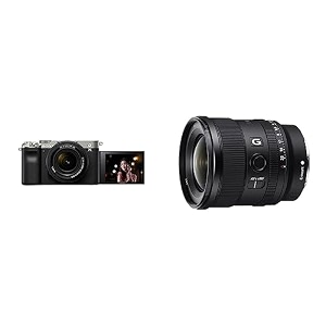 sony alpha ilce-7cl with 28-60mm zoom lens compact full frame camera 4k flip screen light weight amp sony e 20mm f18 g lens sel20f18g lens black