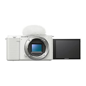 sony alpha zv-e10 - aps-c interchangeable lens mirrorless vlog camera - white