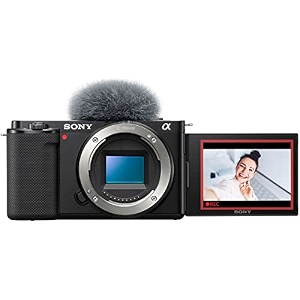 sony alpha zv-e10 - aps-c interchangeable lens mirrorless vlog camera - black