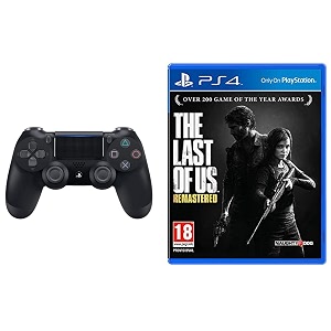 sony dualshock 4 wireless controller for playstation 4 - black v2 amp the last of us remastered ps4