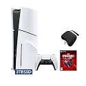 Sony PlayStation 5 Slim Upgraded 3TB Disc Edition Spider-Man 2 Bundle - White, Slim PS5 Upgraded 3TB Ultra Fast SSD Gaming Console Bundle with Wireless Controller and C-Gamers Controller Storage Case