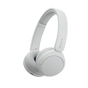 sony wh-ch520 wireless bluetooth headphones on ear with mic up to 50hrs battery quick charge dsee upscale multipoint connectivity voice assistant customized eq-white