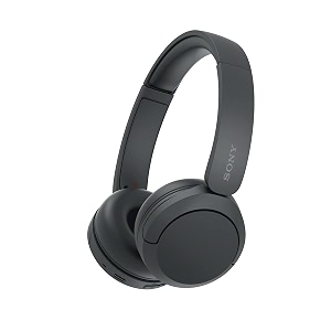 sony wh-ch520 wireless bluetooth headphones on ear with mic up to 50hrs battery quick charge dsee upscale multipoint connectivity voice assistant customized eq-black