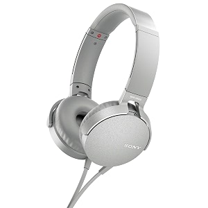 sony xb550ap extra bass on-ear headsetheadphones with mic for phone call white mdrxb550apw