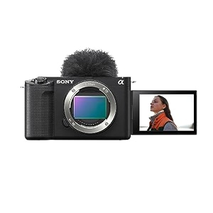 sony alpha zv-e1 full-frame interchangeable-lens mirrorless vlog camera body only made for creators  121 mp  artificial intelligence based autofocus  4k 120p recording  black