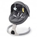 Soobaby Baby Swing for Infants,Electric Swing for Babies,Portable Swing for Baby Boy Girl,Remote Control Indoor Baby Rocker with 5 Sway Speeds,Music and Bluetooth,Black