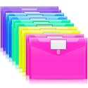 Sooez 10 Pack File Folders, Clear Poly Envelopes Plastic Folders A4 Pouch